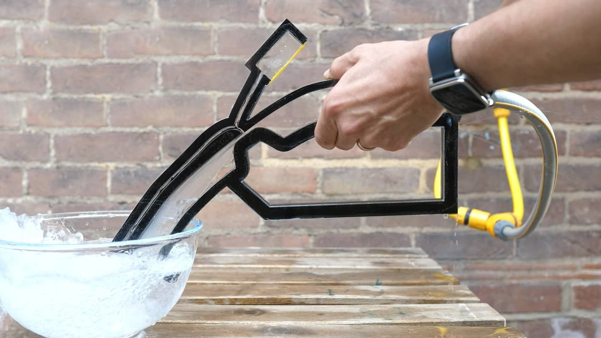 This video illustrates how a gas pump always stops before overfilling the tank