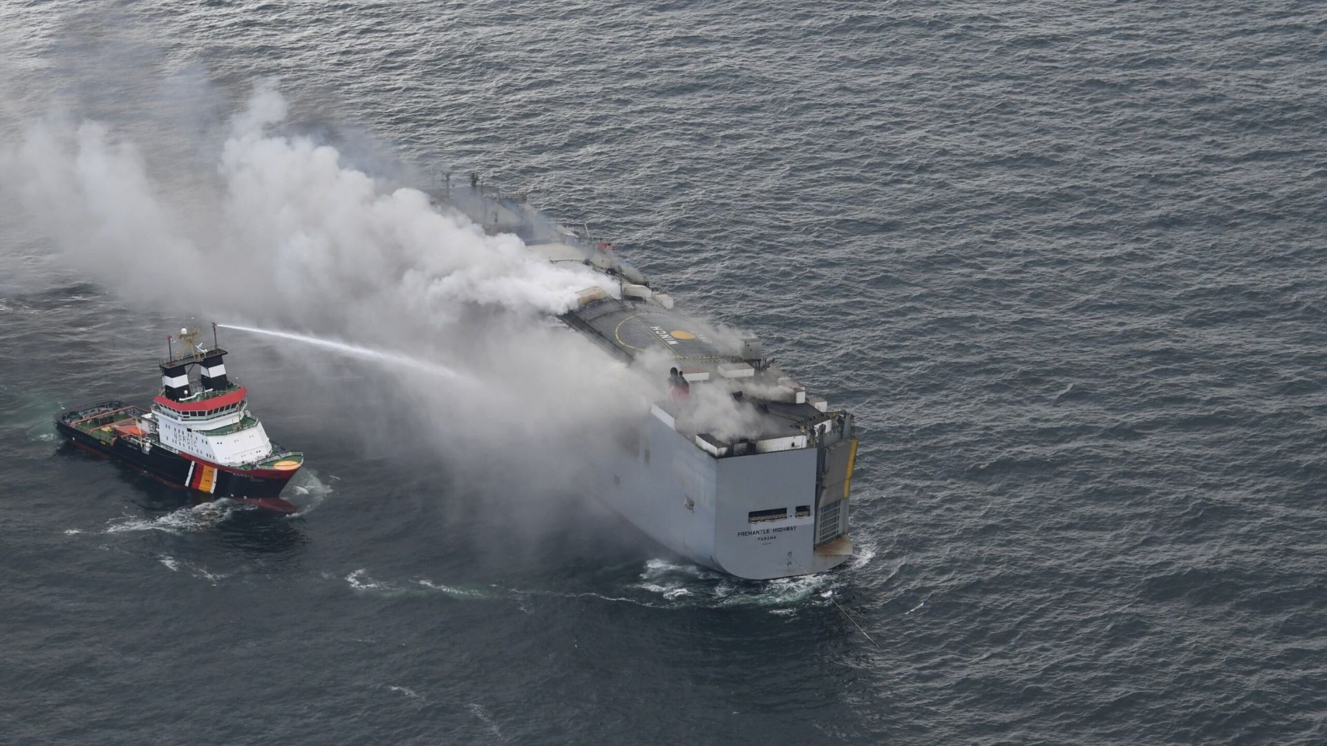 Cargo ship carrying 3,000 vehicles caught fire, EV batteries suspected