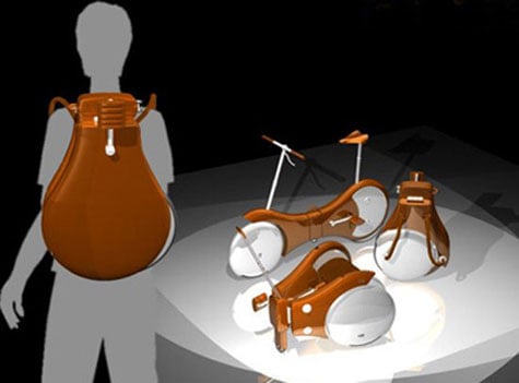The backpack bike protoype