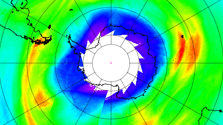 Antarctica ozone september 2018/ESA
