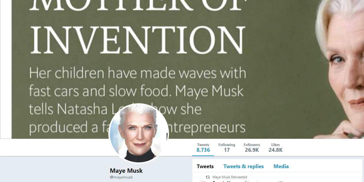 Maye Musk Twitter Account