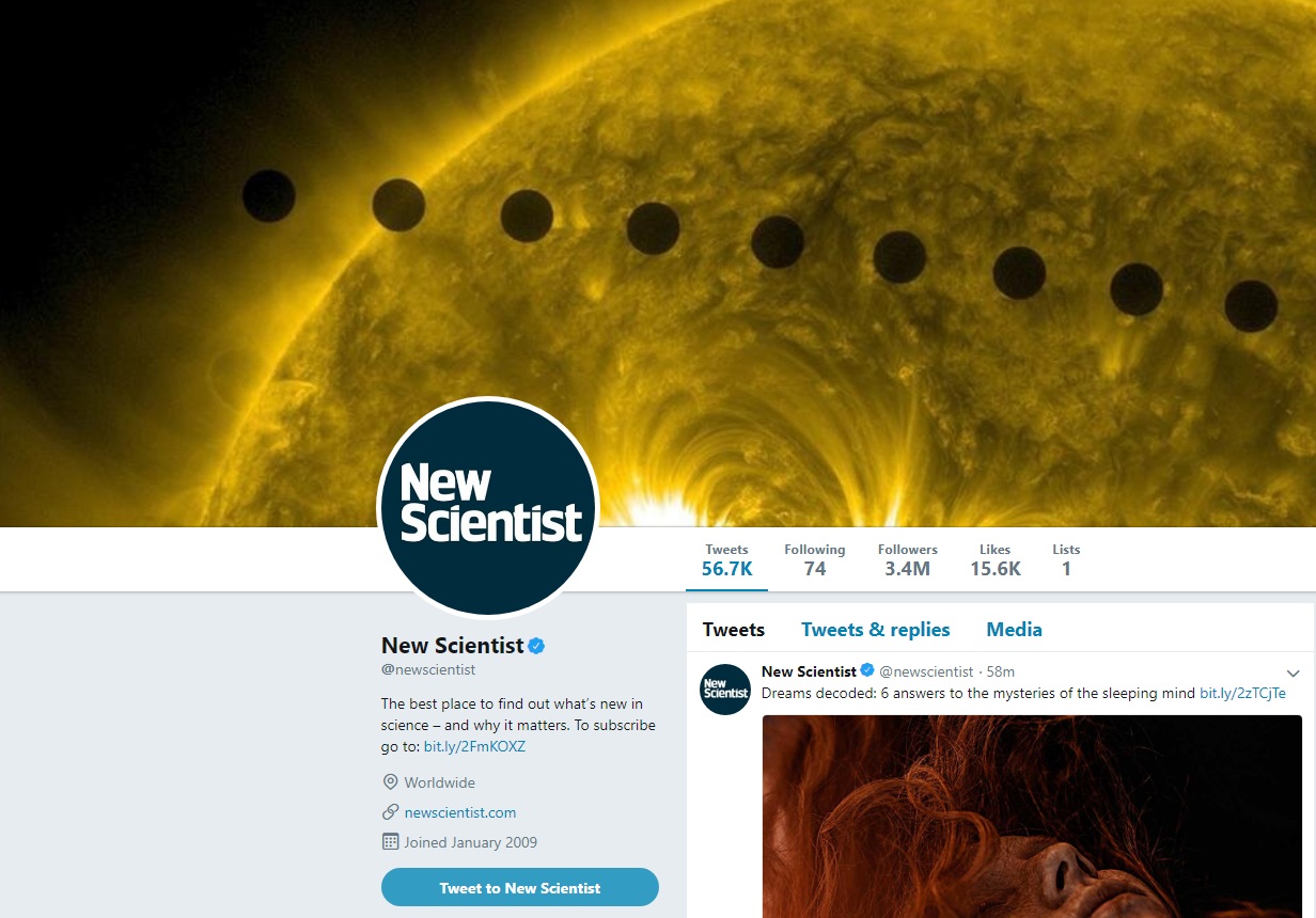 New Scientist Twitter Account