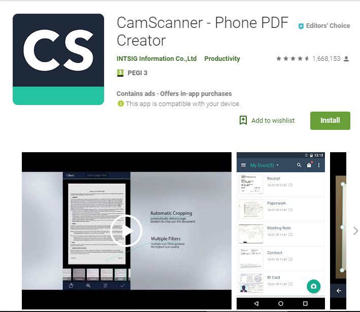 Best Android Apps for Engineers CamScanner