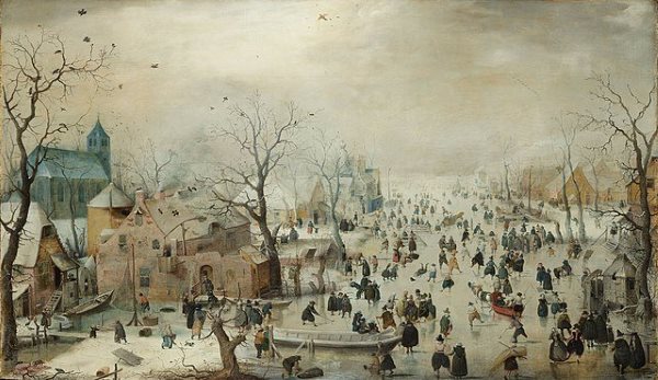 Winter Landscape with Ice Skaters