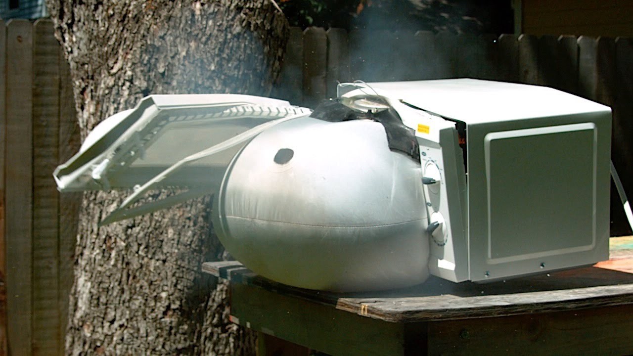 Watch An Airbag Turn This Old Microwave Into A Lethal Weapon