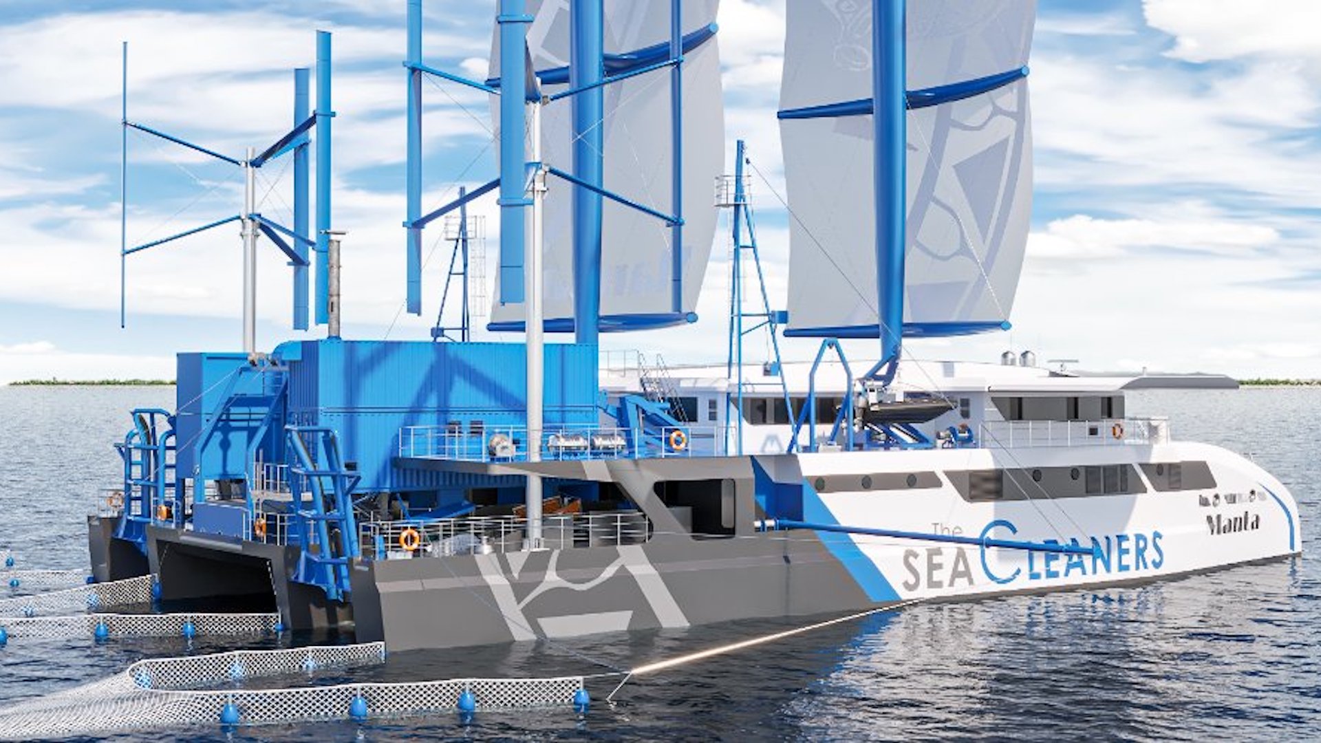 56-Meter 'Manta' Yacht Feeds on Plastic Waste to Clean Oceans 56-Meter 'Manta' Yacht Feeds on Plastic Waste to Clean Oceans