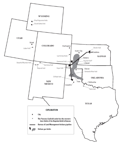 U.S. Helium mining locations U.S. Helium mining locations