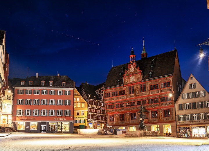 Starlink constellation over Tubingen, Germany Starlink constellation over Tubingen, Germany