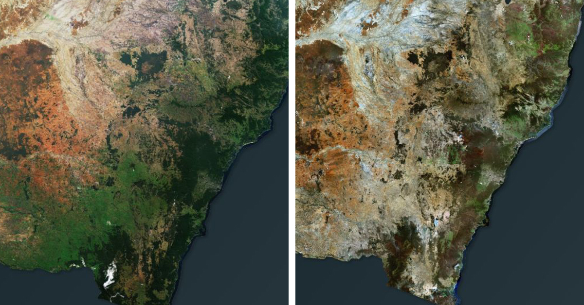 Alarming Before and After Images Show the Impact of Australia's Bushfires