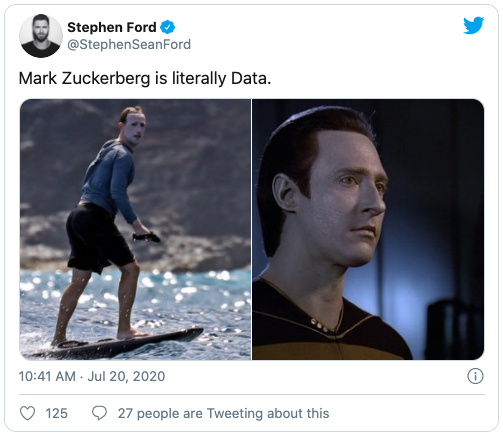 Mark Zuckerberg Surfing Sunscreen Meme | Sticker