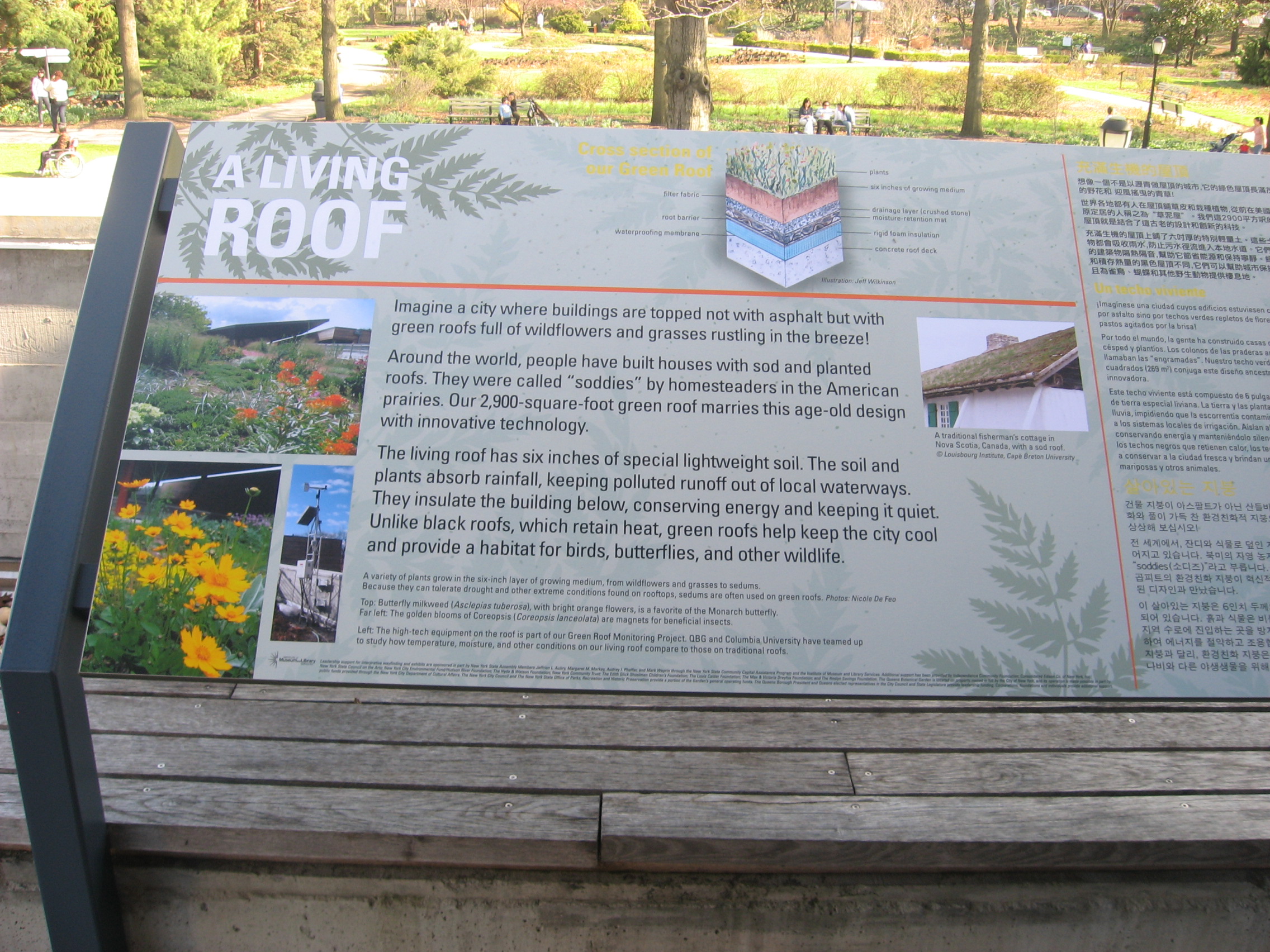 Queens explanation of its living roof Queens explanation of its living roof