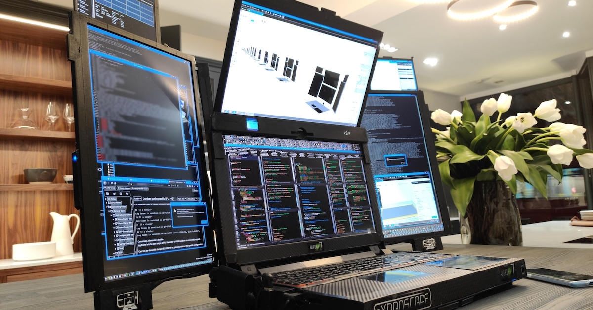 Monstrous 7-Screen Laptop Puts Multiscreen PC Setups to Shame