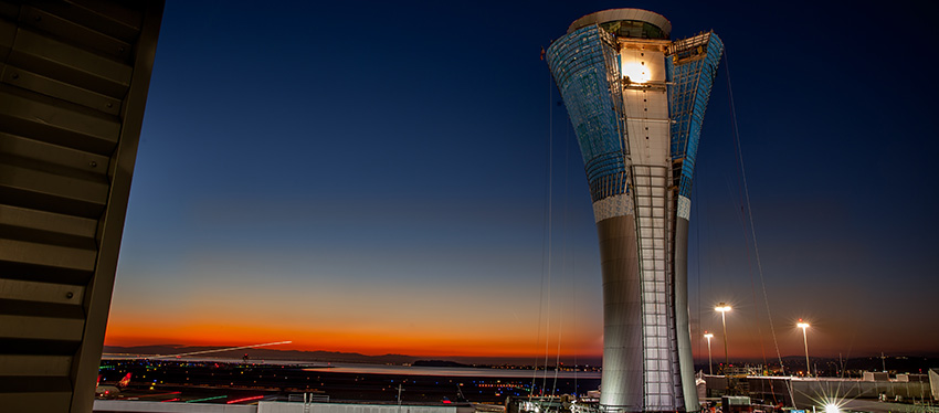 futuristic airport design SFO FAA