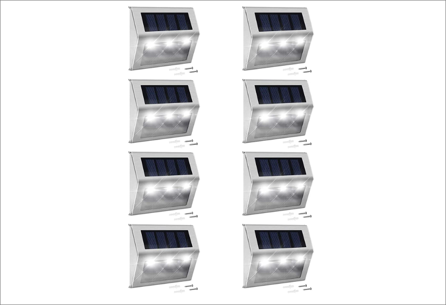 Jackyled Solar Step Lights A set of eight solar lights