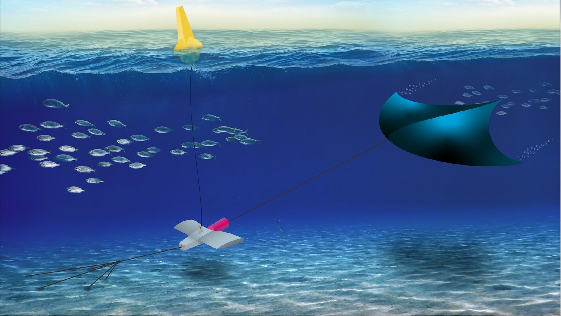 Underwater Kite Draws Energy From Tides and Currents