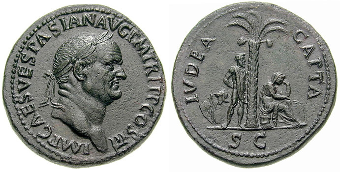 Judea Capta sestertius of Vespasian Judea Capta sestertius of Vespasian