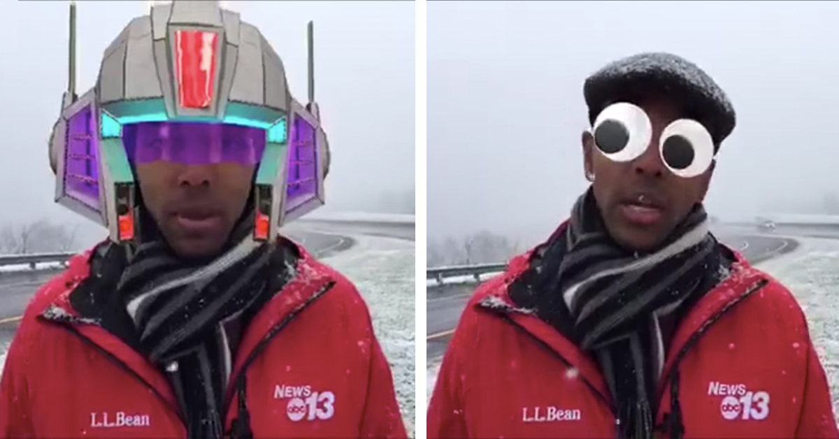 Reporter Turns on Silly Facebook Filters by Accident before Going Live
