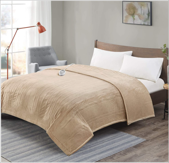 Twin Electric Blanket Twin electric blanket on the bed