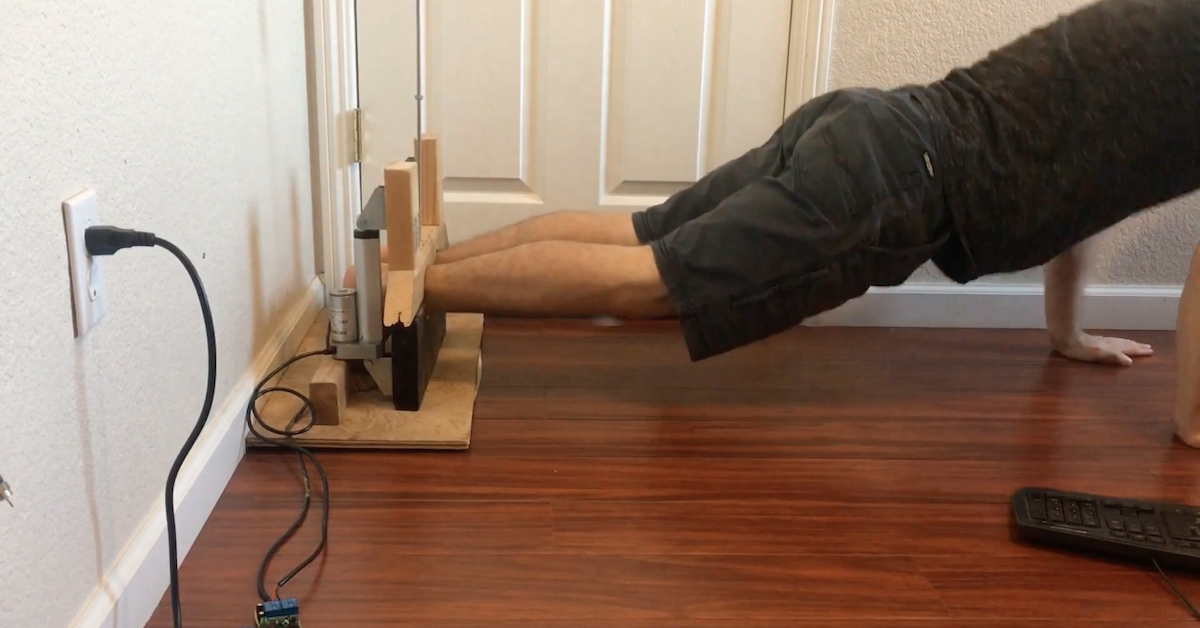 DIY Robot Traps You In Until You've Finished Your PushUps