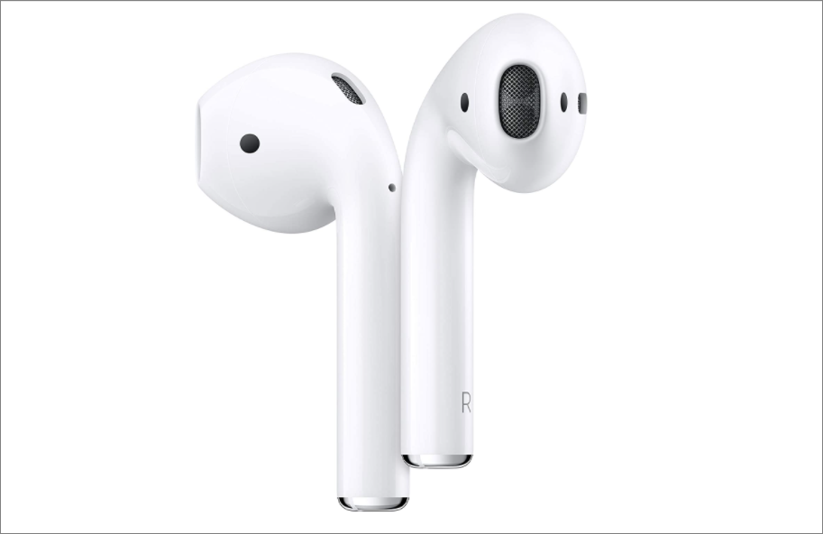 Apple AirPods A set of white earphones