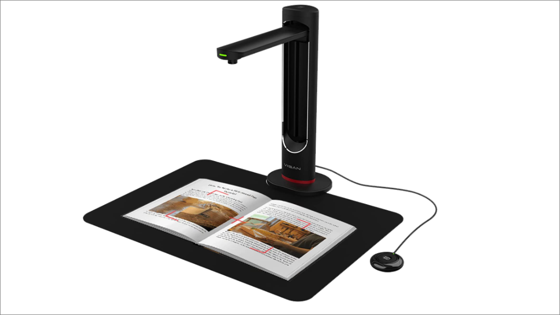 VIISAN Book Scanner Book scanner scanning a book