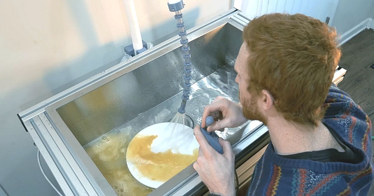 Guy Invents Robotic Sink to Help with Dishes