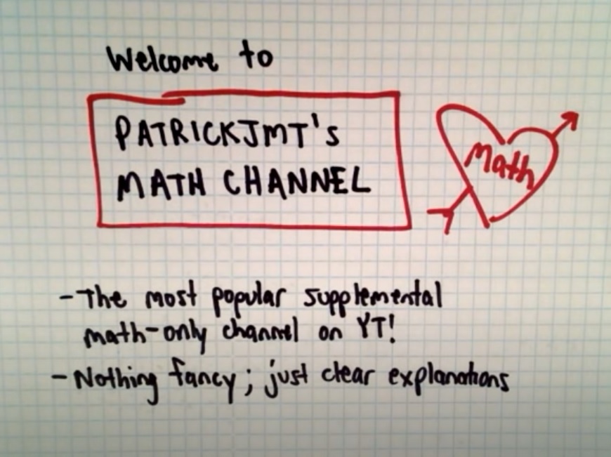 best math youtube channels patrickjmt