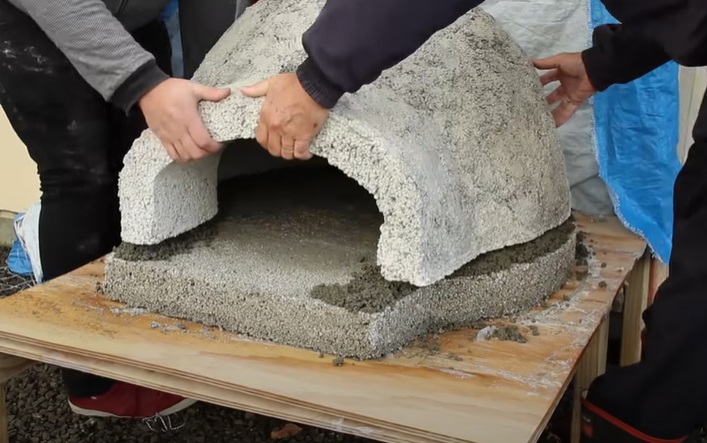 diy pizza oven concrete pieces