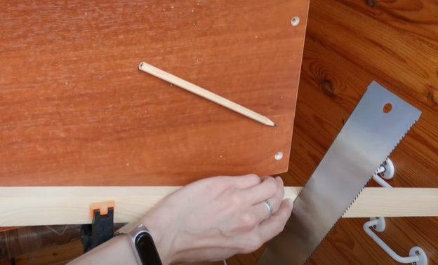 diy floating table cut wood