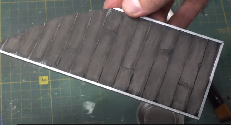 diy train diorama roof