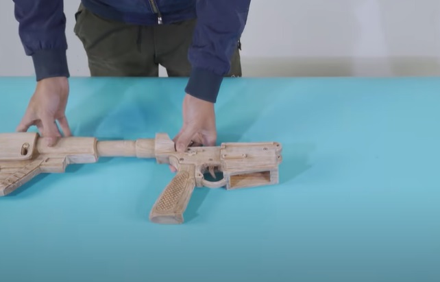diy wooden rifle attach stock