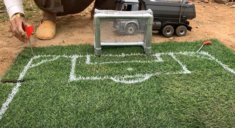 diy stadium pitch markings complete