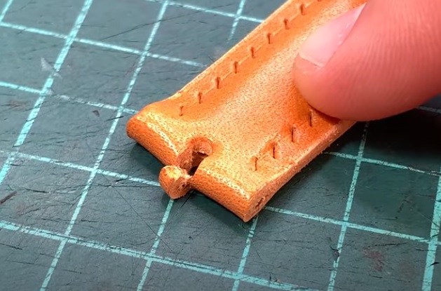 diy leather watch strap connector holes